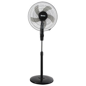 BrightStar FAN021 BLACK 16” Rechargeable Oscillating Floor Fan 3 Speed