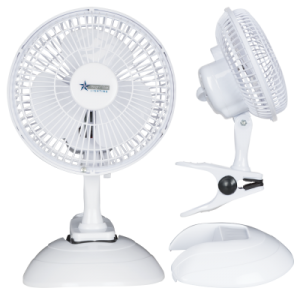 BrightStar FAN012 WHITE 6” Plastic Fan - Table Fan OR a Clip-On Fan