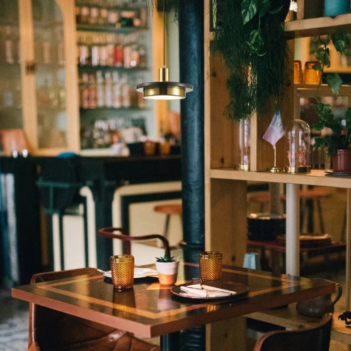 COSTES-Interior pendant with metal base and marble body