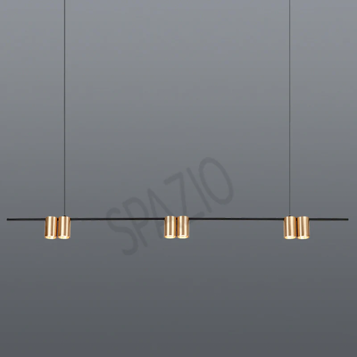 Spazio OCCHIO 6 Light GU10 linear pendant with aluminium body
