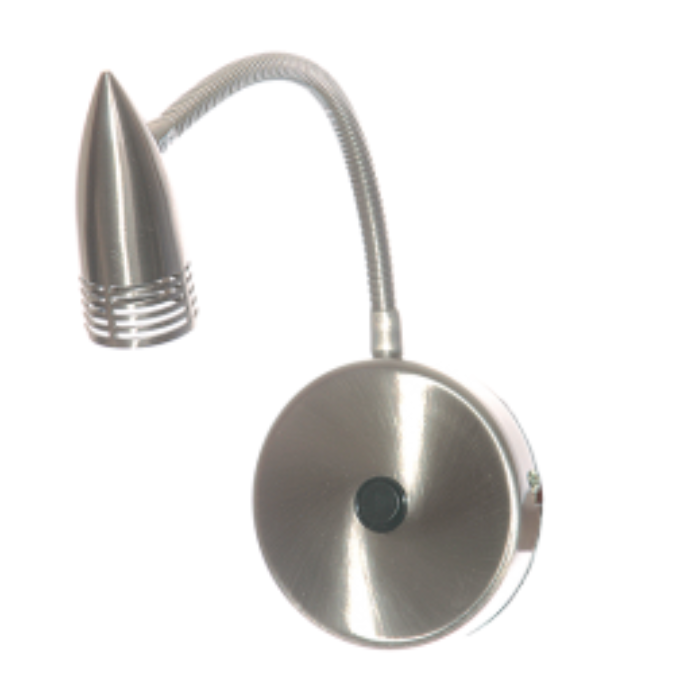 Bright Star WB006 SATIN Satin Chrome Wall Fitting with Switch and Flexible Arm