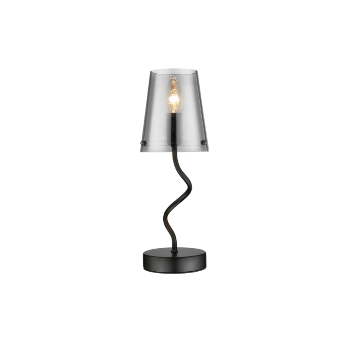 Bright star Metal Table Lamp with Smoky Glass Shade Buy Online
