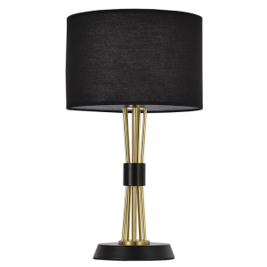 Brightstar TL692 BLACK Metal Table Lamp with Black Fabric Shade