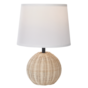 Brightstar TL696 Rattan Base with White Fabric Shade