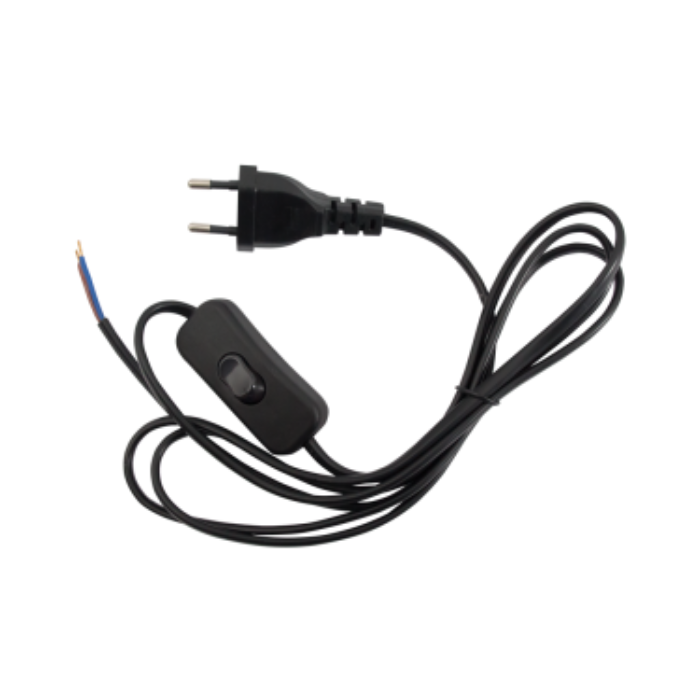 Brightstar 2 Core White Cable with On/Off Switch and 2-Prong Plug