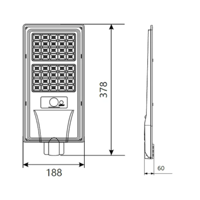 CHINT BUTTY EL-YT4-200/4 Solar Street Light 200W 1800lm IP65