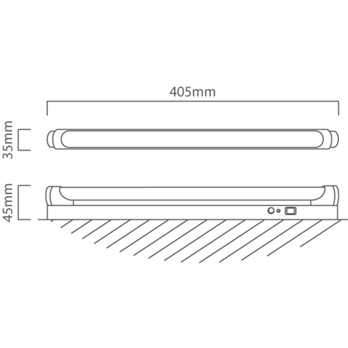 Eurolux FS207 - Rechargeable Undercounter Emergency Light 405mm LED 90x0.06w