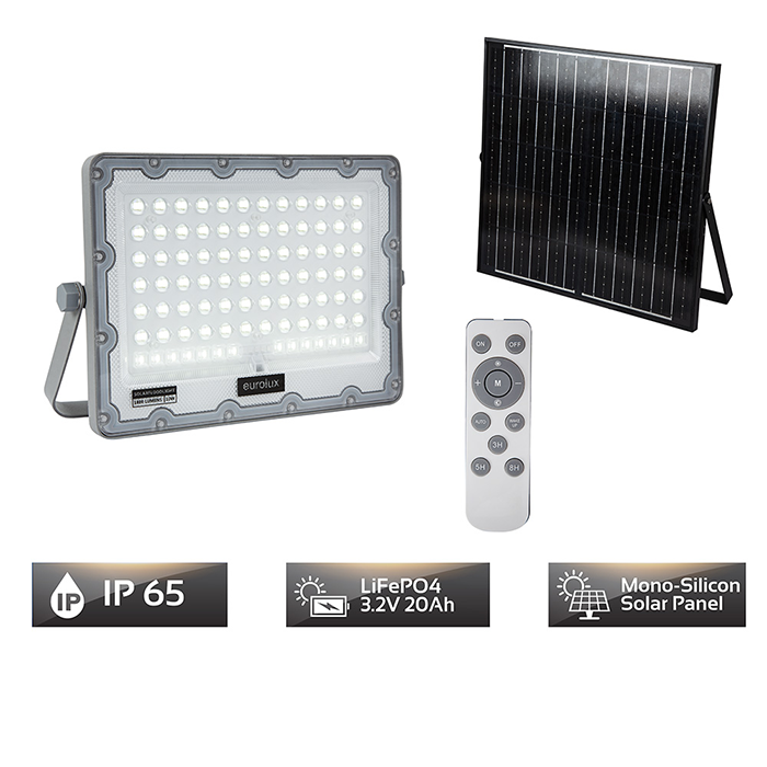 Eurolux FS317 - Solar 10w LED 6500K Floodlight
