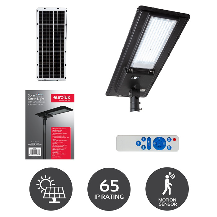 Eurolux PR248 Solar LED Sensor Light 6000K Black