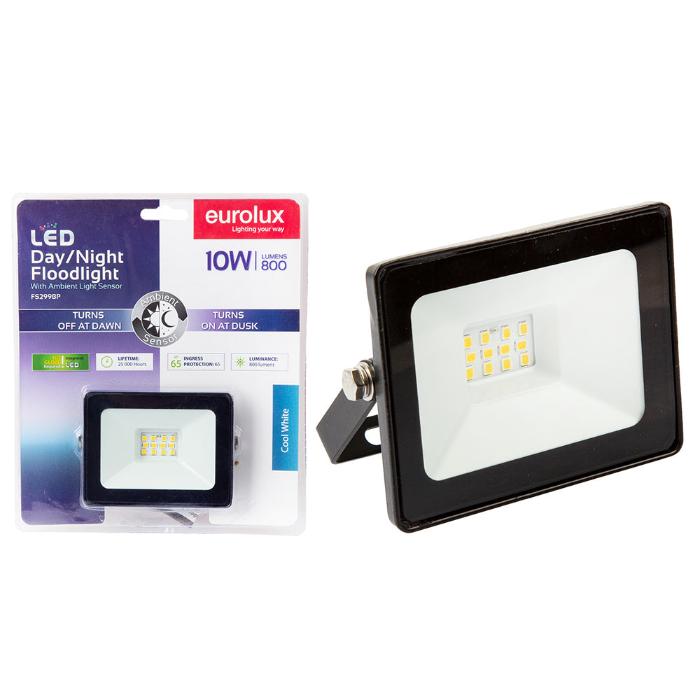 Eurolux FS299 LED 10W Floodlight Black with Day Night Sensor