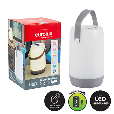 Eurolux H233 - Rechargeable Bedside Night Light Grey