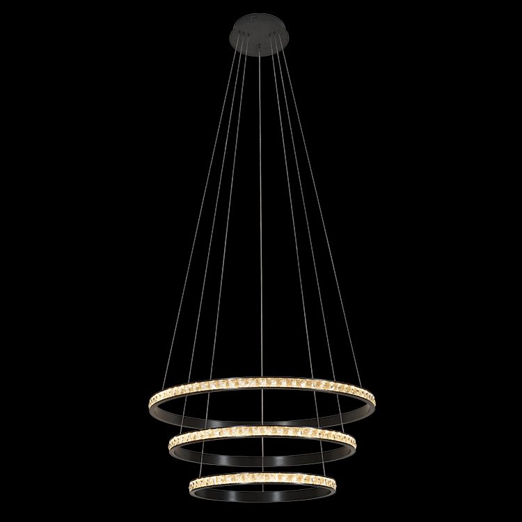 230v 80W LED Trio Crystal Ring Pendant | K-Light – Wynberg Lights