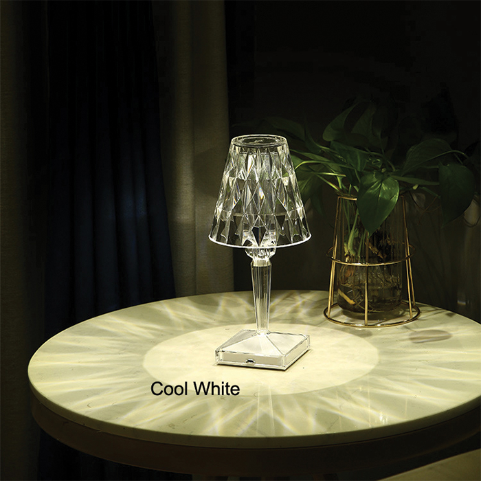 K-Light KLT-001/CL CW 230v 1W LED SMD Acrylic Tri Coloured Dimmable Rechargeable Table Lamp