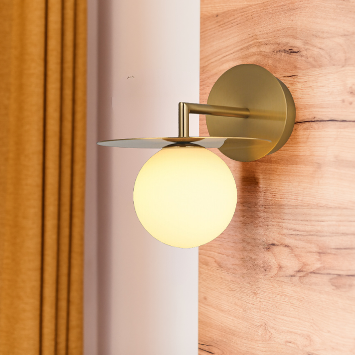 K-Light MB-55 230v 5W LED Single Golden Disc Wall Light | Buy Online ...