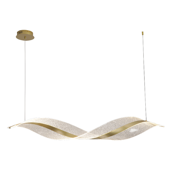 K-Light LED Butterfly Pendant – 42W, Satin Gold, Glitter Acrylic