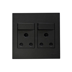 Onesto Matrix BK-MXP-4002 Double Switched Socket Outlet Black 4x4 16A ...