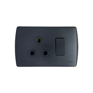 Onesto Trinity BK-TSP2001H 4x2 Single Switched Socket Horizontal Black