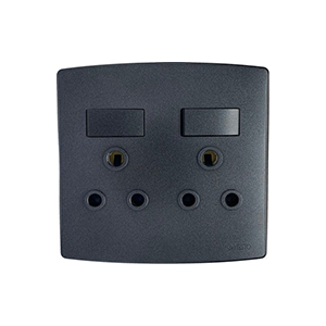 Onesto Trinity BK-TSP4002 4x4 Double Switched Socket Black