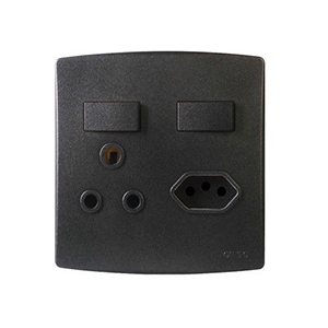 Onesto Trinity BK-TSP4011 4x4 1X RSA Switched Socket & 1X New ZA Plug Socket Switched Socket Black