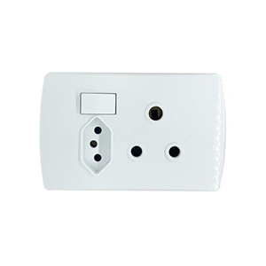 Onesto Trinity TSP2012 4x2 Single RSA & New ZA Plug Socket Horizontal White