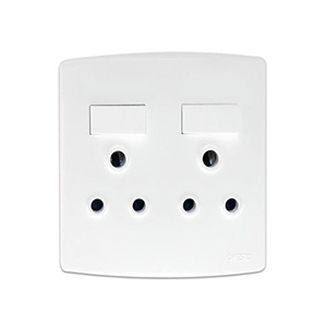 Onesto Trinity TSP4002 4x4 Double Switched Socket White