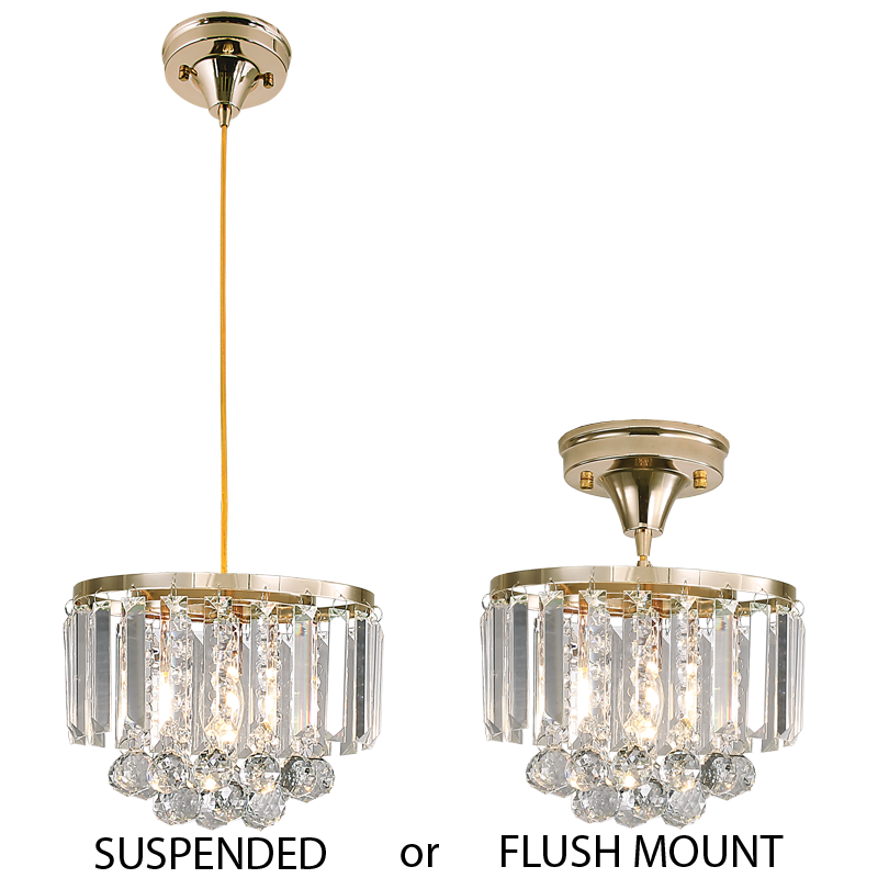 Brightstar GOLD/CHROME 2 in 1 Pendant and Ceiling Light