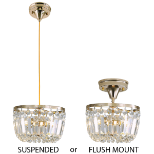 Brightstar GOLD/CHROME 2 in 1 Pendant and Ceiling Light