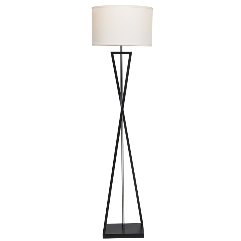 Bright Star SL420 Metal Floor Lamp with Polished Chrome Centre Rod