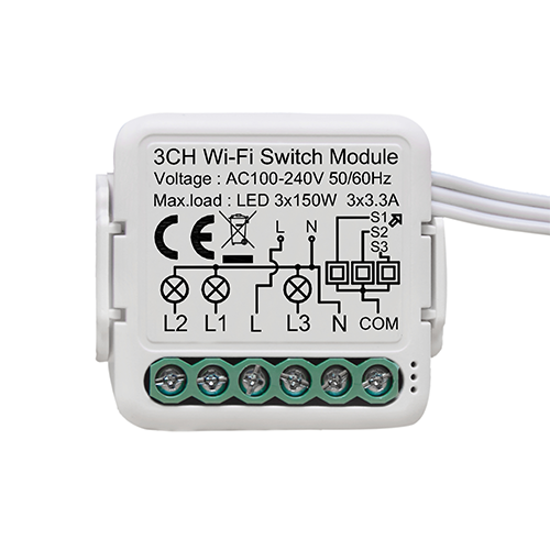 Smart Tech SWR03G - 3 Gang WiFi Relay Switch Module