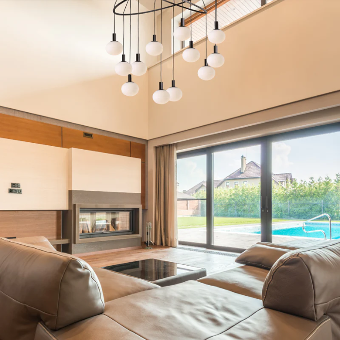 Spazio 8655.3 COSMO - 12 LIGHT Interior pendant with 12 opal glass orbs