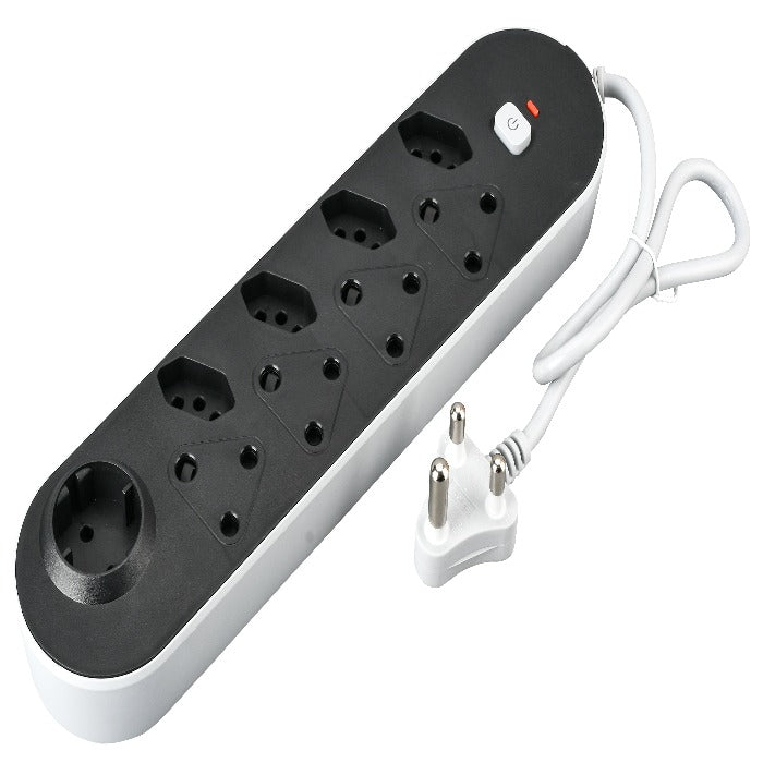 Target 9 Way Multi Plug CHINT TT-F02-09E 16A Switched 9-Way Multiplug Black SA Euro Schuko ...