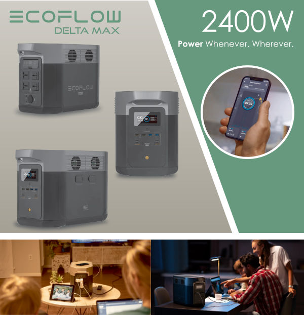 EcoFlow Delta Max 2400W Power Supply Plug & Play Ease of use