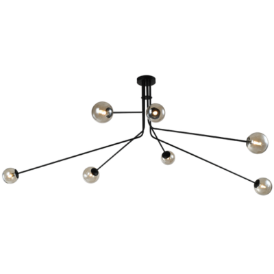 Brightstar CH700/7 BLACK Metal Chandeliers with Glass