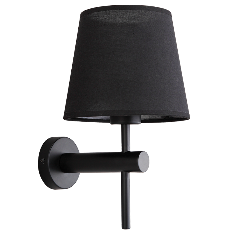 Bright Star Metal Wall Bracket with Black Fabric Shade