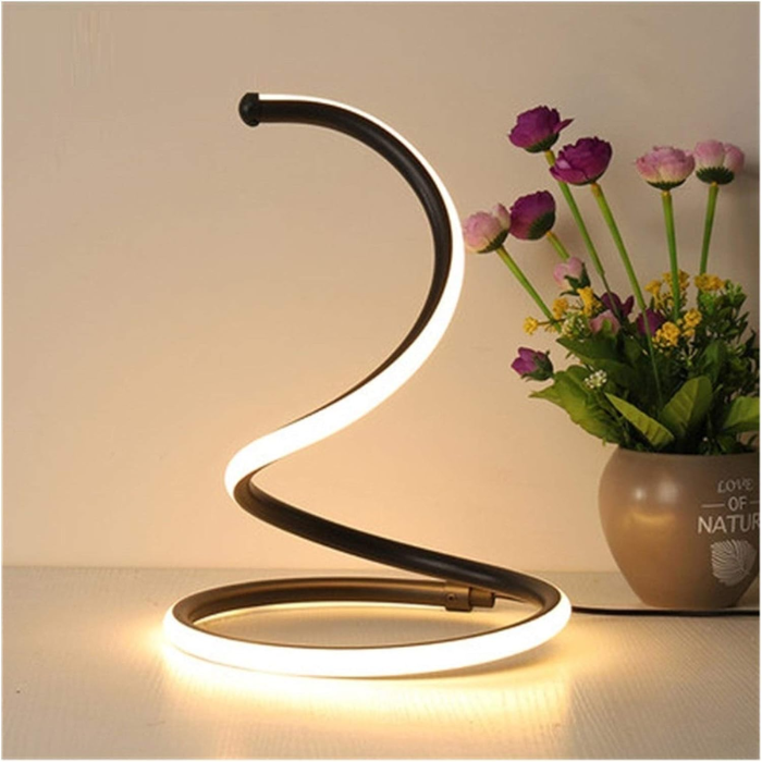 Bright Star Spiral LED Table Lamp in Black | Dimmable IP20