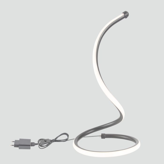 Bright Star Spiral LED Table Lamp in Black | Dimmable IP20