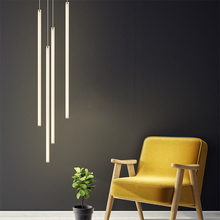 Dark Lighting Grid Single Pendant Light