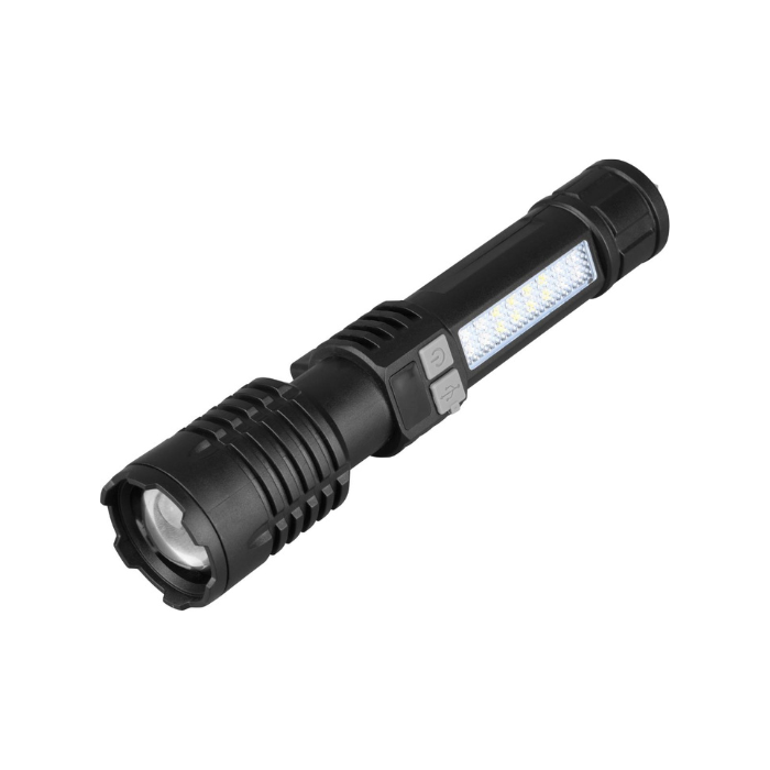 Synerji Multi-Mode ABS LED Flashlight – P50 + SMD 5-Mode Zoomable