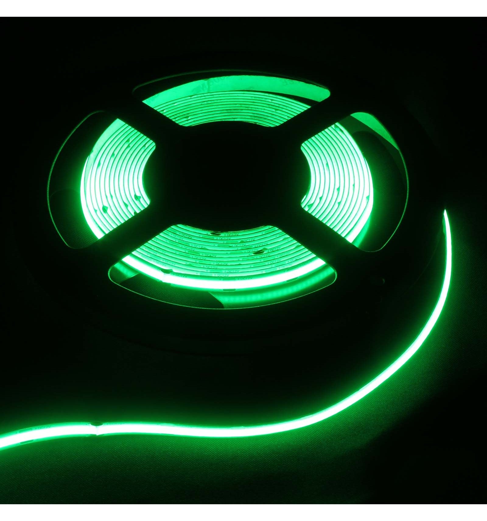 24V 5MT 12W p/m LED SEAMLESS COB STRIP LIGHT - GREEN