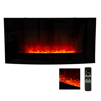 Radiant RHE7 Fireplace Decorative Curved Indoor with Plastic Crystals 1800w