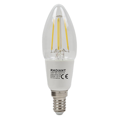 Radiant RLL180 Candle Filament Lamp E14 LED 4w 4000K Dimmable