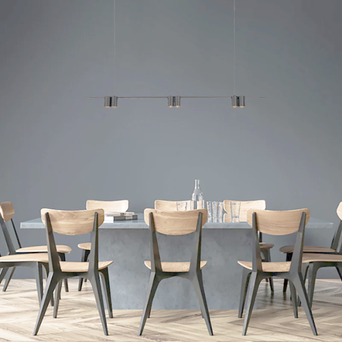 Spazio OCCHIO 6 Light GU10 linear pendant with aluminium body