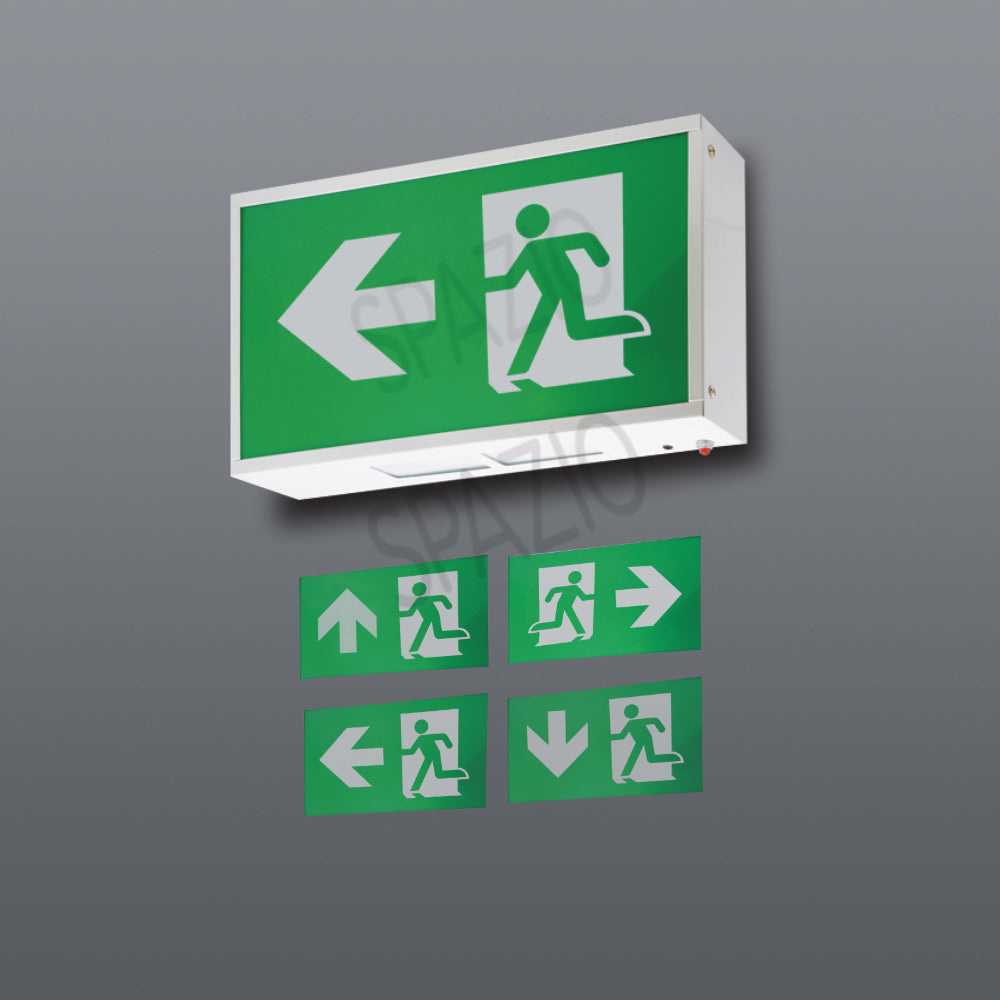 Spazio LED Exit Sign Wall Mount 1W 130lm 6000K IP20 3hr Backup 4 ...