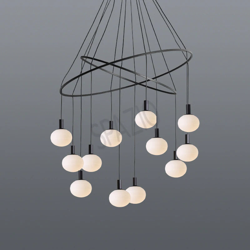 Spazio 8655.3 COSMO - 12 LIGHT Interior pendant with 12 opal glass orbs