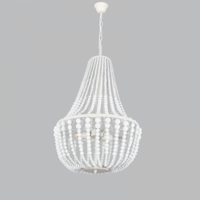 BrightStar CH890/3 WHITE Metal and Wood Chandelier