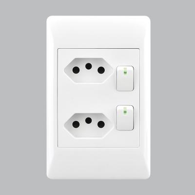 BrightStar EPL333 WHITE 2 New RSA Sockets with 2 Switches – 2 X 4