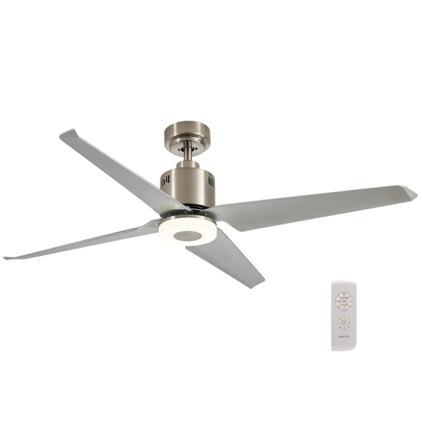 Bright Star FCF059 Satin Nickel and ABS Ceiling Fan with LED Light