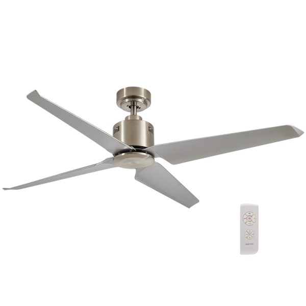 Bright Star FCF060 Satin Nickel and ABS Ceiling Fan, No Light