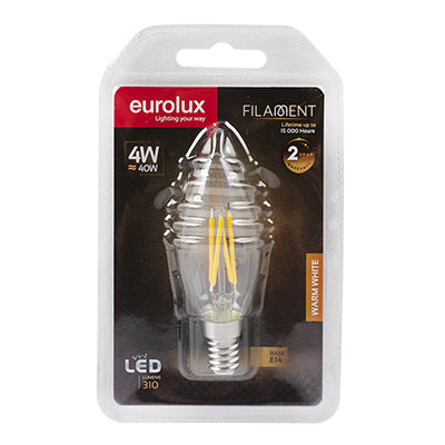 Eurolux G956 LED Candle Filament 4w Warm White Bulb