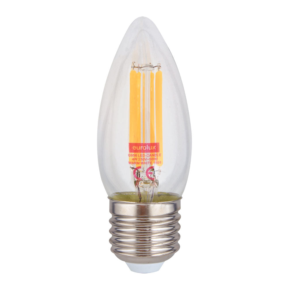 Eurolux G956 LED Candle Filament 4w Warm White Bulb